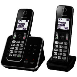 Panasonic KX-TGD322EB Digital Cordless Phone with Nuisance Call Control and Answering Machine, Twin DECT